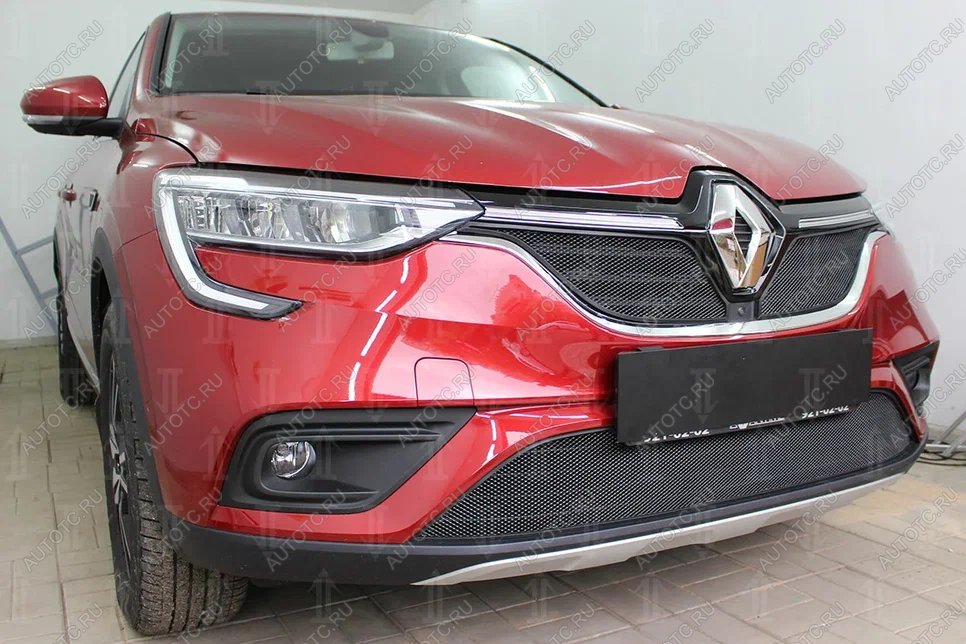 5 999 р.  Защита радиатора (верх, 2 части) Стрелка11 PREMIUM Renault Arkana (2019-2025) (черная)  с доставкой в г. Керчь