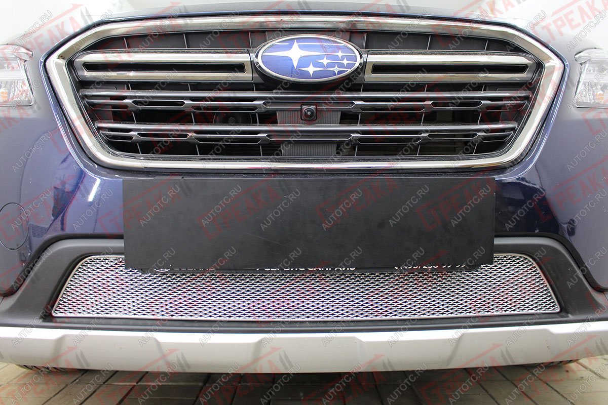 3 989 р. Защита радиатора Стрелка11 PREMIUM Subaru Outback BS/B15 рестайлинг универсал (2017-2021) (хром)  с доставкой в г. Керчь