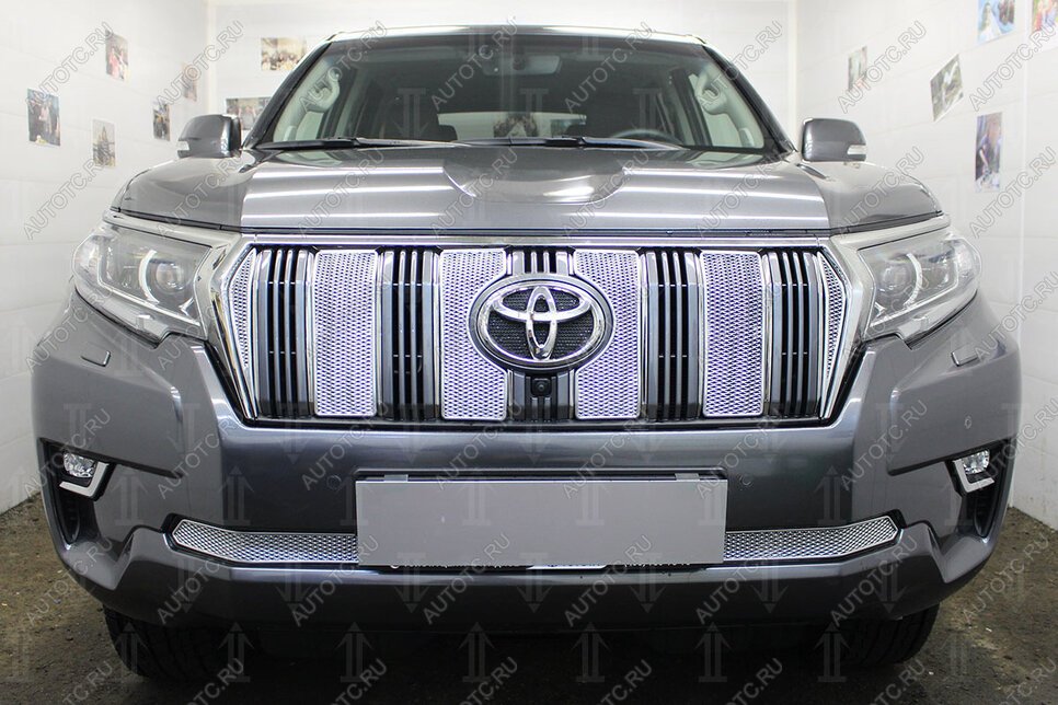 4 199 р. Защита радиатора (низ) Стрелка11 PREMIUM Toyota Land Cruiser Prado J150 2-ой рестайлинг (2017-2020) (черная)  с доставкой в г. Керчь