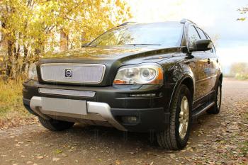 4 649 р. Защита радиатора (верх) (устанавливается вместо штатной) Стрелка11 PREMIUM Volvo XC90 C 1-ый рестайлинг (2006-2009) (хром)  с доставкой в г. Керчь. Увеличить фотографию 2