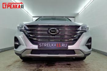 739 р. Зимняя заглушка решетки радиатора (низ) Стрелка11  GAC GS5 (2018-2025) (черная)  с доставкой в г. Керчь. Увеличить фотографию 2