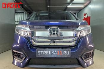 Зимняя защита на стяжке (низ) Стрелка11 Honda Stepwgn Spada RP рестайлинг (2017-2021) (черная)