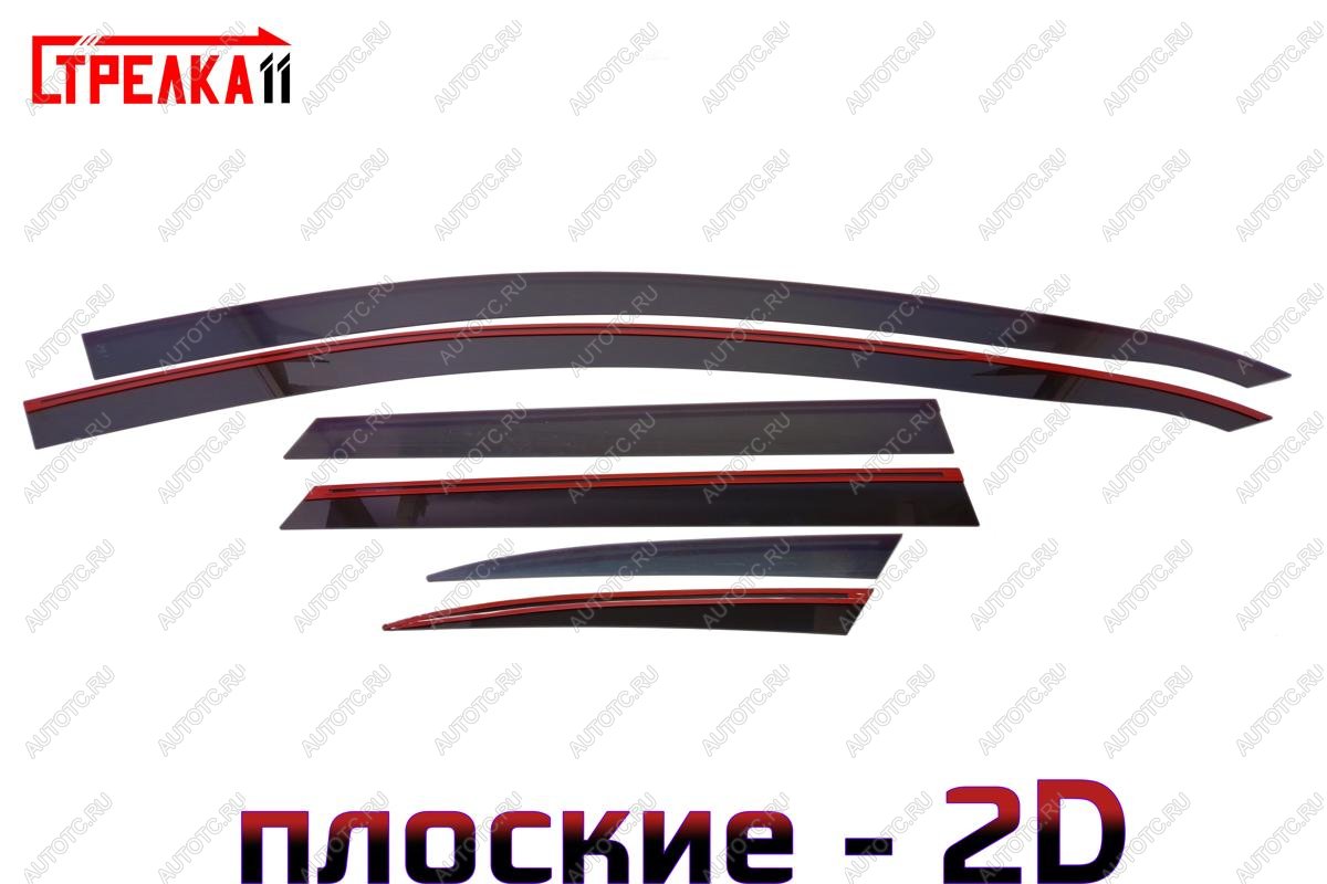 4 699 р. Дефлекторы окон 2D Стрелка11 KIA Ceed 3 CD универсал (2018-2025) (черные)  с доставкой в г. Керчь
