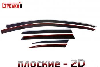Дефлекторы окон 2D с хром накладками Стрелка11 KIA Ceed  3 CD (2018-2025) универсал (черные)