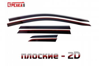  Дефлекторы окон 2D с хром накладками Стрелка11 Jetta VS5 (2019-2024) дорестайлинг (черные)