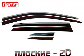 Дефлекторы окон 2D с хром накладками Стрелка11 FAW Bestune T55 (2021-2025) (черные)