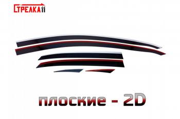 Дефлекторы окон 2D с хром накладками Стрелка11 KIA Ceed  3 CD (2018-2025) хэтчбэк (черные)