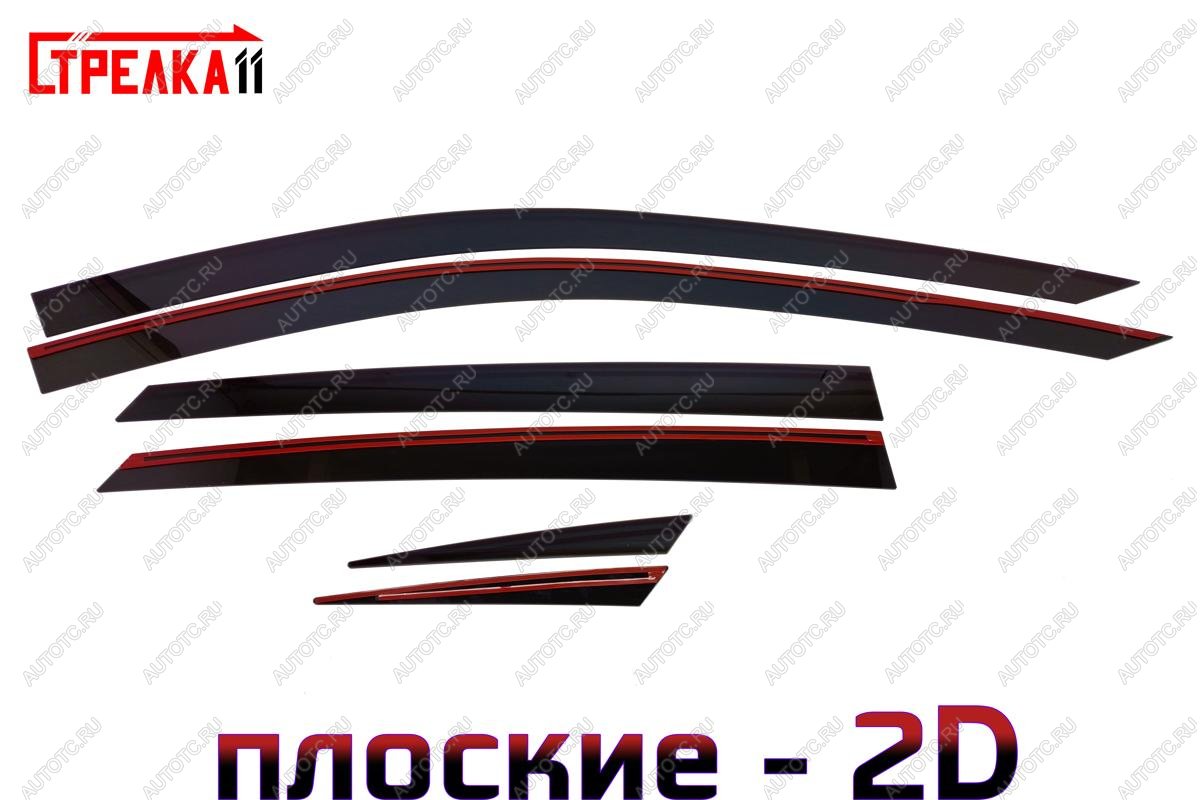 4 699 р. Дефлекторы окон 2D укороченный Стрелка11 Changan UNI-V лифтбэк (2021-2025) (черные)  с доставкой в г. Керчь