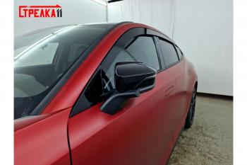 4 699 р. Дефлекторы окон 2D укороченный Стрелка11 Changan UNI-V лифтбэк (2021-2025) (черные)  с доставкой в г. Керчь. Увеличить фотографию 2