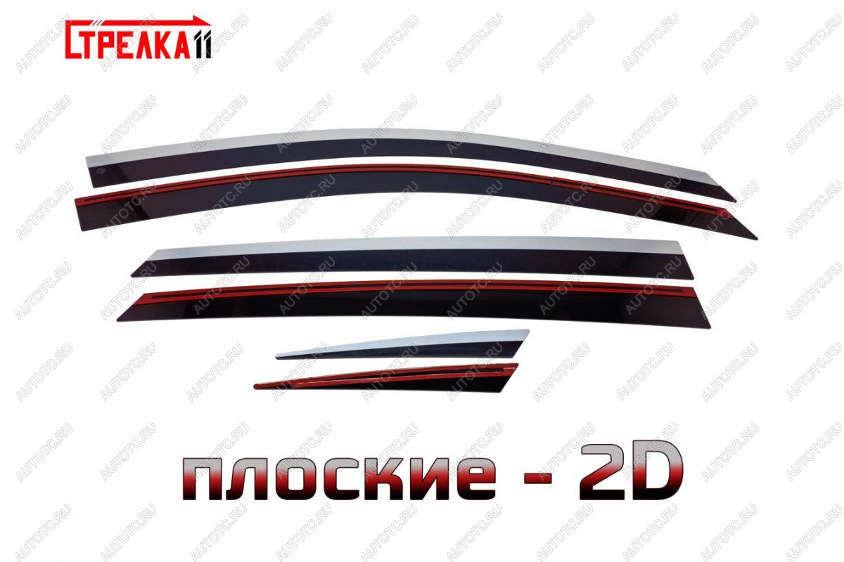 6 999 р.  Дефлекторы окон 2D укороченный с хром накладками Стрелка11 Changan UNI-V лифтбэк (2021-2025) (черные)  с доставкой в г. Керчь