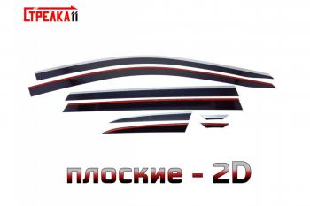 Дефлекторы окон 2D с хром накладками Стрелка11 Jetta VS7 (2019-2025) (черные)