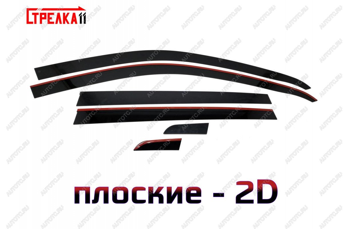 4 699 р. Дефлекторы окон 2D Стрелка11 Volkswagen Tiguan NF рестайлинг (2011-2017) (черные)  с доставкой в г. Керчь