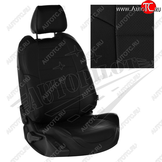 8 249 р. Чехлы сидений AUTOPILOT Экокожа (задние спинка и сиденье 40/60) Chevrolet Spark M300 дорестайлинг (2010-2015) (Черный + Черный)  с доставкой в г. Керчь