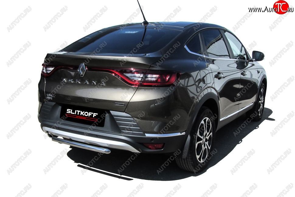 9 999 р. Защита заднего бампера Slitkoff (d42)  Renault Arkana (2019-2025) (Нержавейка, Без окраски)  с доставкой в г. Керчь