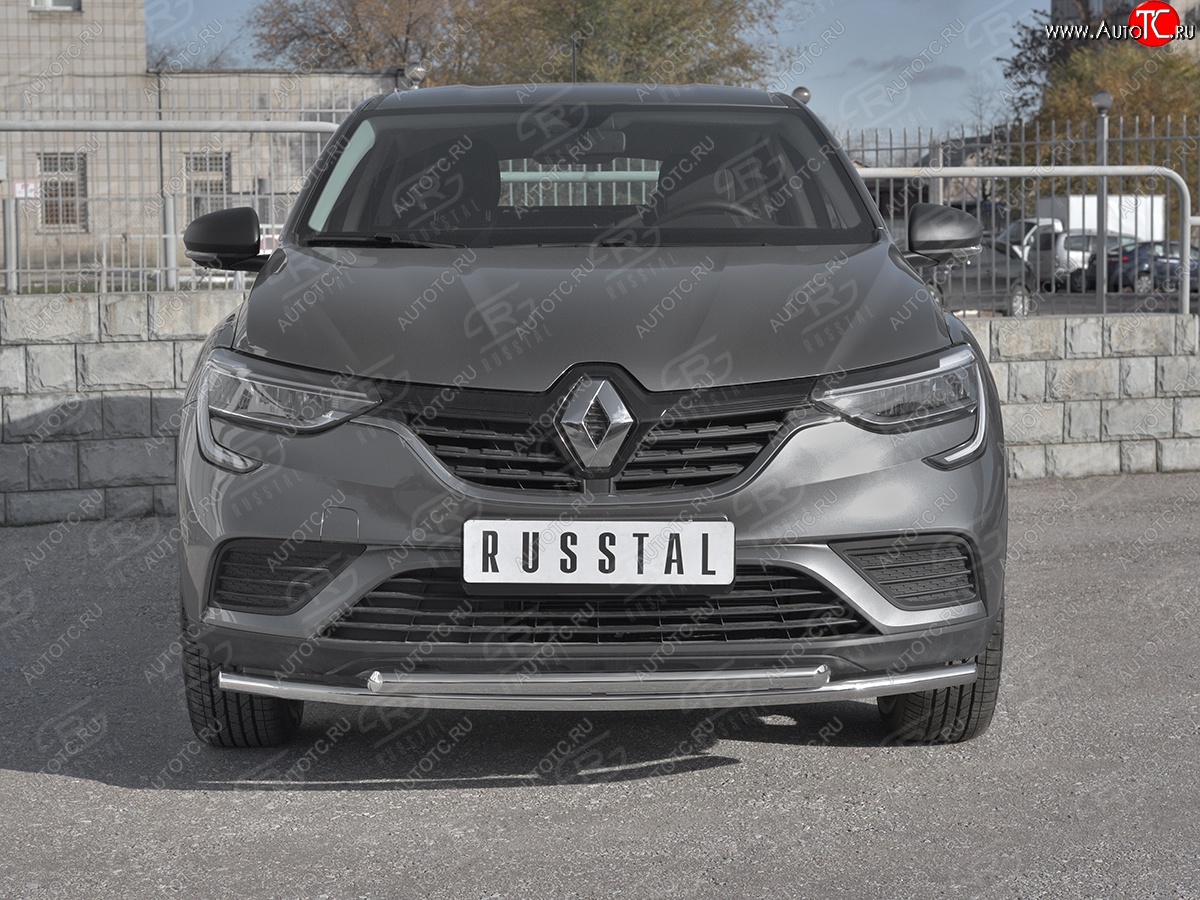 15 749 р. Защита переднего бампера (2 трубы Ø42 и 42 мм, нержавейка) SLITKOFF Renault Arkana (2019-2025)  с доставкой в г. Керчь