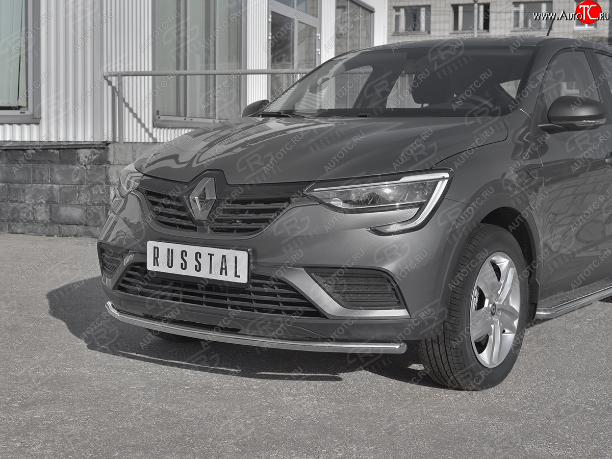 13 199 р. Защита переднего бампера (Ø42 мм, нержавейка) SLITKOFF Renault Arkana (2019-2025)  с доставкой в г. Керчь