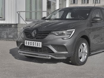 16 999 р. Защита переднего бампера (2 трубы Ø42 мм, нержавейка) SLITKOFF  Renault Arkana (2019-2025)  с доставкой в г. Керчь. Увеличить фотографию 2