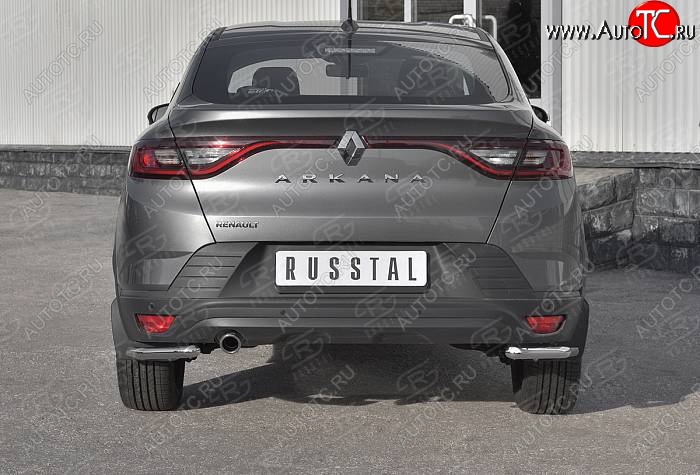 11 999 р. Защита заднего бампера (Ø42 мм уголки, нержавейка) SLITKOFF  Renault Arkana (2019-2025)  с доставкой в г. Керчь