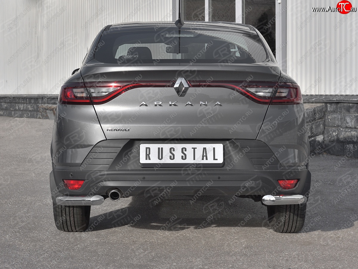 13 099 р. Защита заднего бампера (Ø63 мм уголки, нержавейка) SLITKOFF  Renault Arkana (2019-2025)  с доставкой в г. Керчь