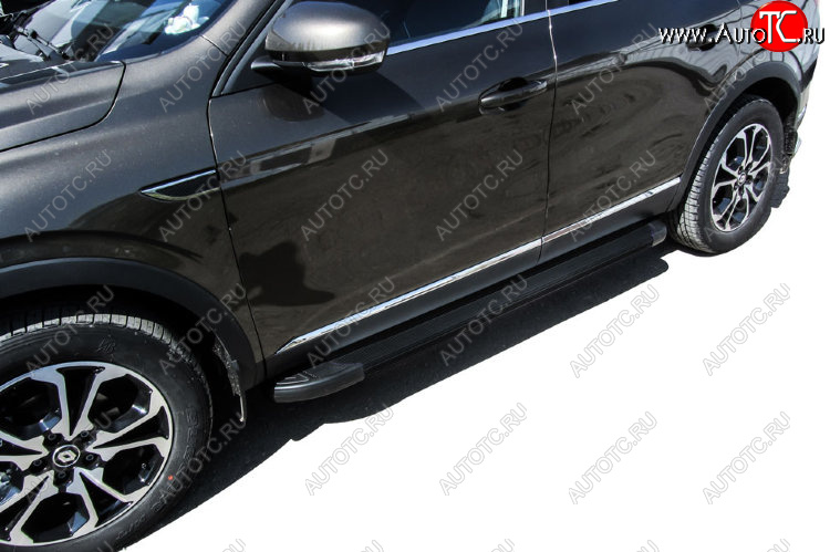 13 349 р. Пороги алюминиевые Slitkoff  Renault Arkana (2019-2025) (Optima Black )  с доставкой в г. Керчь