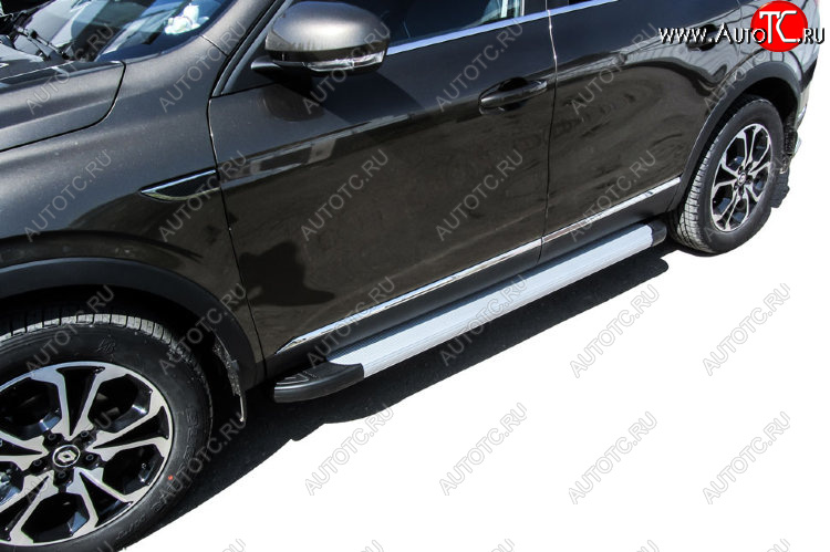 13 349 р. Пороги алюминиевые Slitkoff  Renault Arkana (2019-2025) (Optima Silver)  с доставкой в г. Керчь