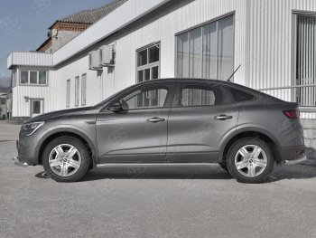 19 549 р. Защита порогов (Ø63 мм, нержавейка) SLITKOFF  Renault Arkana (2019-2025) (Металлические торцы под 90°)  с доставкой в г. Керчь. Увеличить фотографию 2