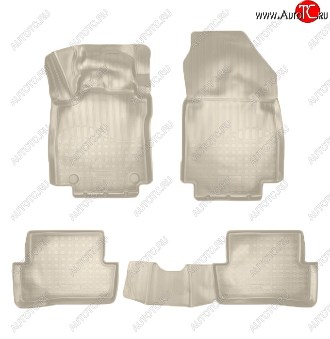 2 599 р. Коврики салонные Noplast (3D)  Renault Clio ( KH98,  BH98) (2012-2020) дорестайлинг универсал, дорестайлинг, хэтчбэк 5 дв., рестайлинг универсал, рестайлинг, хэтчбэк 5 дв. (Бежевые)  с доставкой в г. Керчь