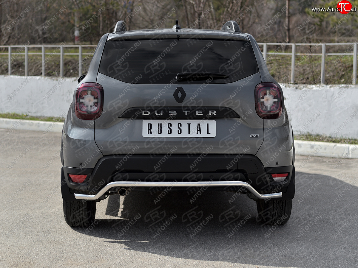 12 299 р. Защита заднего бампера (Ø42 мм, волна, нержавейка) SLITKOFF  Renault Duster  HM (2021-2024) рестайлинг  с доставкой в г. Керчь