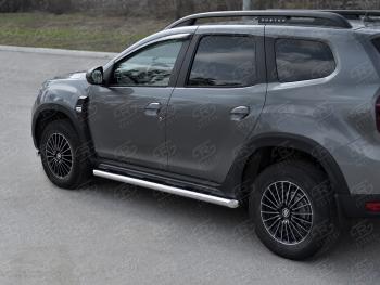 Защита порогов (Ø63 мм) Russtal Renault Duster HM рестайлинг (2021-2024)