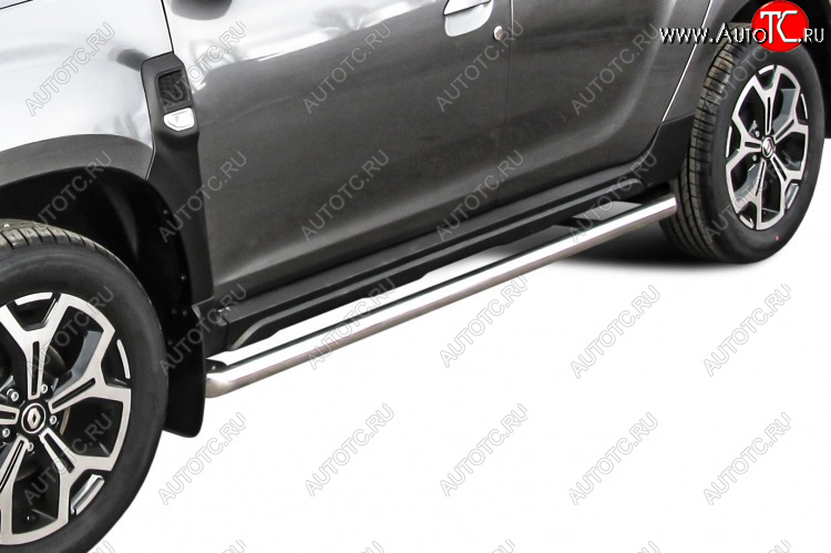 13 849 р. Защита порогов Slitkoff (Ø57 мм)  Renault Duster  HM (2021-2024) рестайлинг (Полированная нержавейка)  с доставкой в г. Керчь