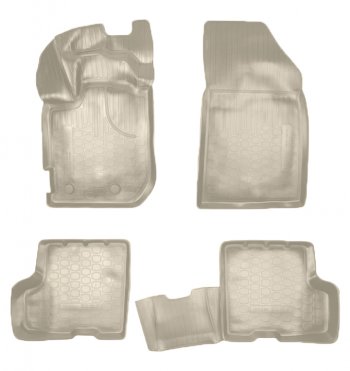 Коврики салонные Noplast (3D, без ящика под сидением) Renault Duster  HM (2021-2024) рестайлинг (Бежевые)