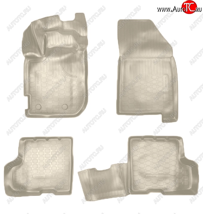 2 999 р. Коврики салонные Noplast (3D, с ящиком под сидением)  Renault Duster  HM (2021-2024) рестайлинг (Бежевые)  с доставкой в г. Керчь