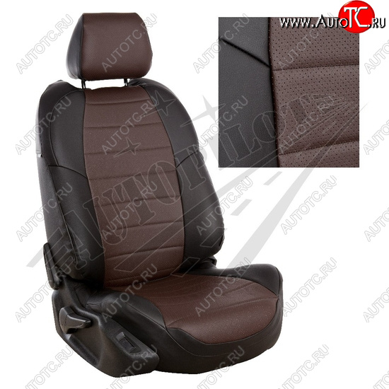 13 849 р. Чехлы сидений AUTOPILOT Экокожа (40/60, 2 П- и 3 Г-образных подголовника)  Renault Duster  HM (2021-2024) рестайлинг (Черный + Шоколад)  с доставкой в г. Керчь