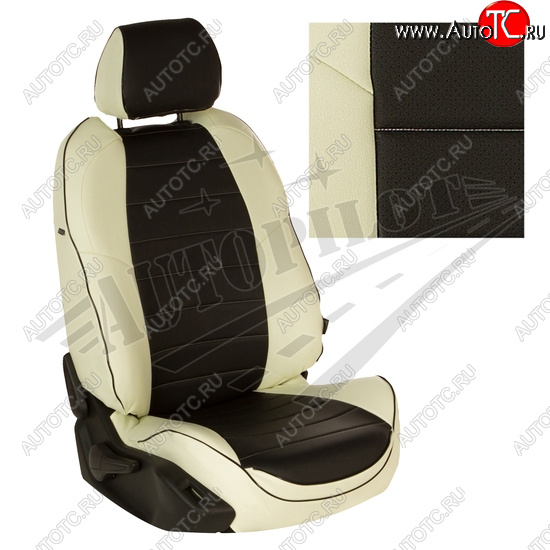 13 849 р. Чехлы сидений AUTOPILOT Экокожа (40/60, 2 П- и 3 Г-образных подголовника)  Renault Duster  HM (2021-2024) рестайлинг (Белый + Черный)  с доставкой в г. Керчь
