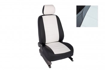 Чехлы для сидений Seintex (экокожа, LifeStyle, 40/60) Renault Duster  HM (2021-2024) рестайлинг (Черный, вставка белая)