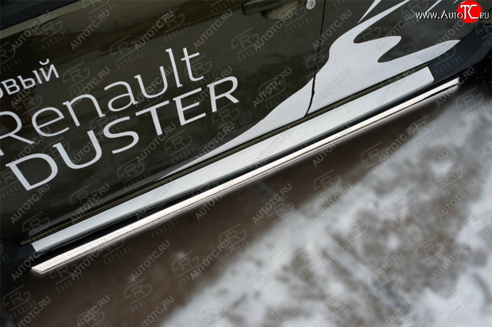 19 549 р. Защита порогов (Ø63 мм, нержавейка) SLITKOFF  Renault Duster  HS (2015-2021) рестайлинг (торцы со скосом 45°)  с доставкой в г. Керчь