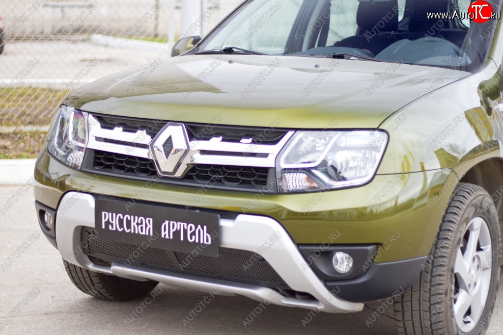 2 399 р. Защитная сетка решетки переднего бампера РА Renault Duster HS рестайлинг (2015-2021)  с доставкой в г. Керчь