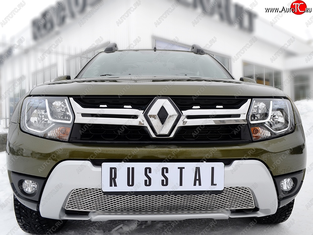 5 999 р. Защитная решётка в воздуховод бампера Russtal (нержавейка) Renault Duster HS рестайлинг (2015-2021)  с доставкой в г. Керчь