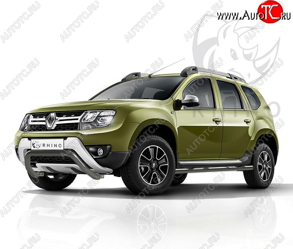 9 199 р. Защита переднего бампера (Ø63 мм волна, нержавейка) SLITKOFF Renault Duster HS рестайлинг (2015-2021)  с доставкой в г. Керчь