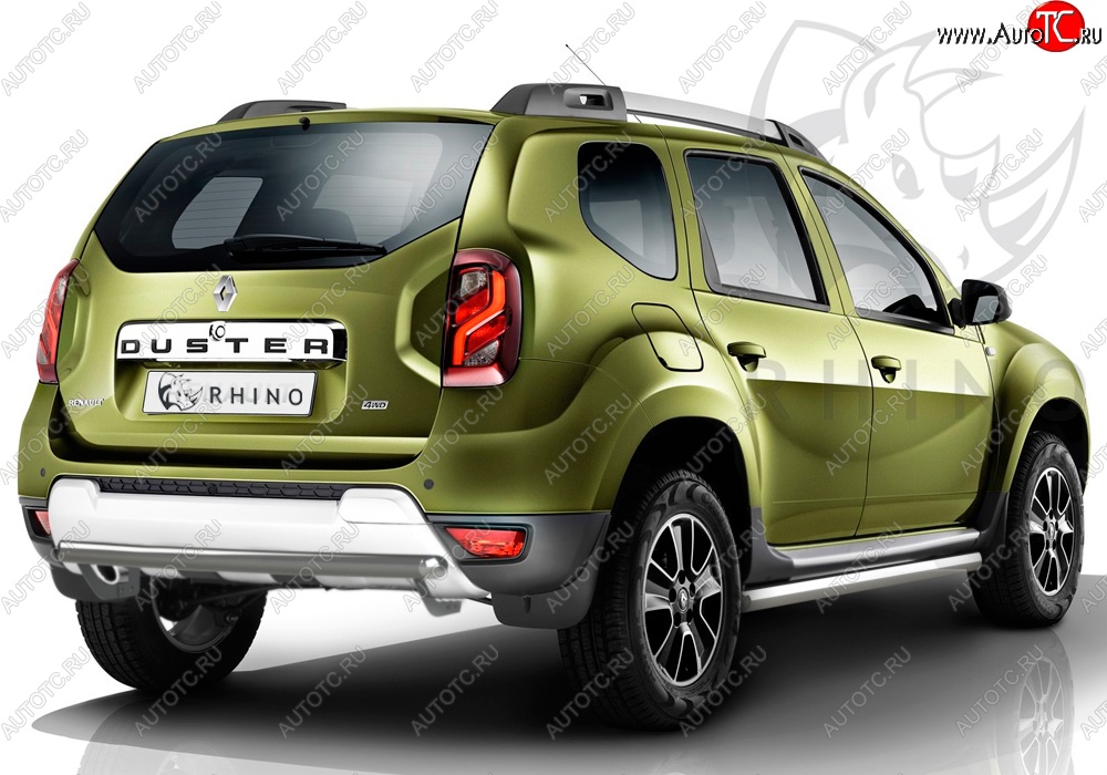 19 999 р. Защита порогов из круглой трубы диаметром 63 мм SLITKOFF  Renault Duster  HS (2015-2021) рестайлинг (Сталь с полимерным покрытием. Цвет: серебристый)  с доставкой в г. Керчь
