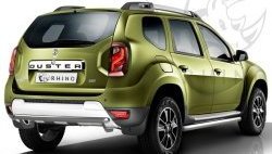 Защита заднего бампера (Ø63 мм, нержавейка) SLITKOFF Renault Duster  HS (2015-2021) рестайлинг