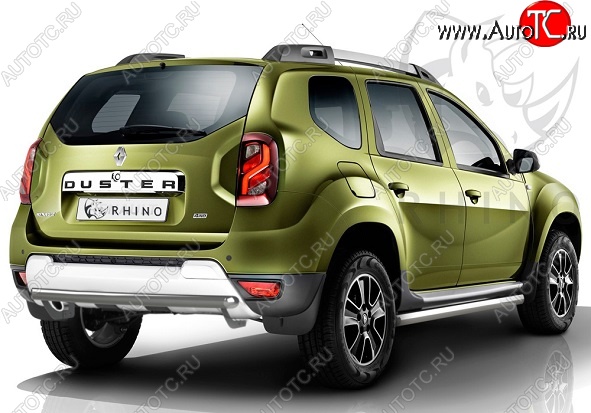 18 299 р. Защита заднего бампера (Ø63 мм, нержавейка) SLITKOFF  Renault Duster  HS (2015-2021) рестайлинг  с доставкой в г. Керчь
