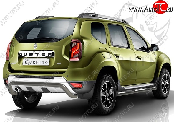 18 299 р. Защита заднего бампера (Ø63 мм волна под машину, нержавейка) SLITKOFF  Renault Duster  HS (2015-2021) рестайлинг  с доставкой в г. Керчь