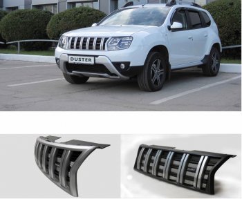 Решетка радиатора Next Renault Duster HS рестайлинг (2015-2021) (цвет: Серебро с черным матовым)