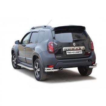 Защита заднего бампера ТехноСфера (Техно Сфера) (Ø мм, уголки двойные) Renault Duster  HS (2015-2021) рестайлинг