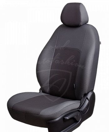Чехлы для сидений Lord Autofashion Дублин (жаккард, 60/40) Renault Duster  HS (2015-2021) рестайлинг (Оникс серый, вставка Сеул серый)