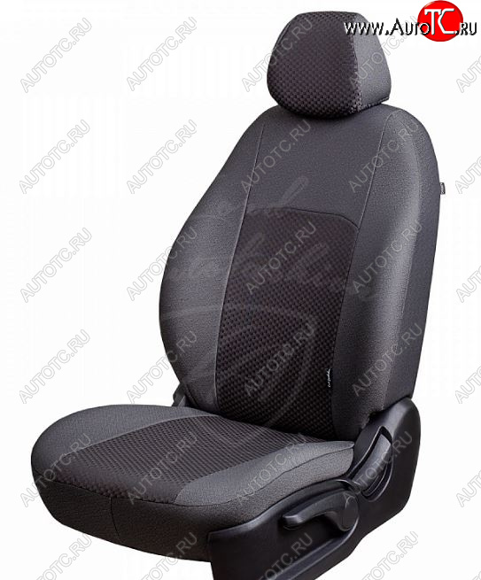 6 349 р. Чехлы для сидений Lord Autofashion Дублин (жаккард, 60/40) Renault Duster HS рестайлинг (2015-2021) (Оникс серый, вставка Сеул серый)  с доставкой в г. Керчь