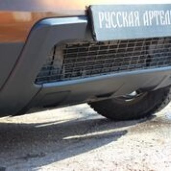 Накладка переднего бампера RA Renault Duster  HS (2010-2015) дорестайлинг (Поверхность шагрень (черная))
