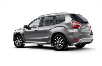 24 299 р. Порожки для ног из трубы Ø51 с алюминиевой площадкой Petroil Tuning Renault Duster HS рестайлинг (2015-2021) (Нержавеющая полированная сталь)  с доставкой в г. Керчь. Увеличить фотографию 3