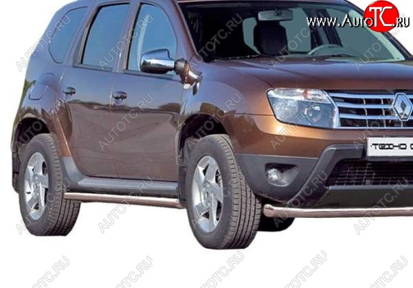 26 799 р. Защита порогов ТехноСфера (Техно Сфера) (нержавейка, 63.5 mm)  Renault Duster  HS (2010-2015) дорестайлинг  с доставкой в г. Керчь